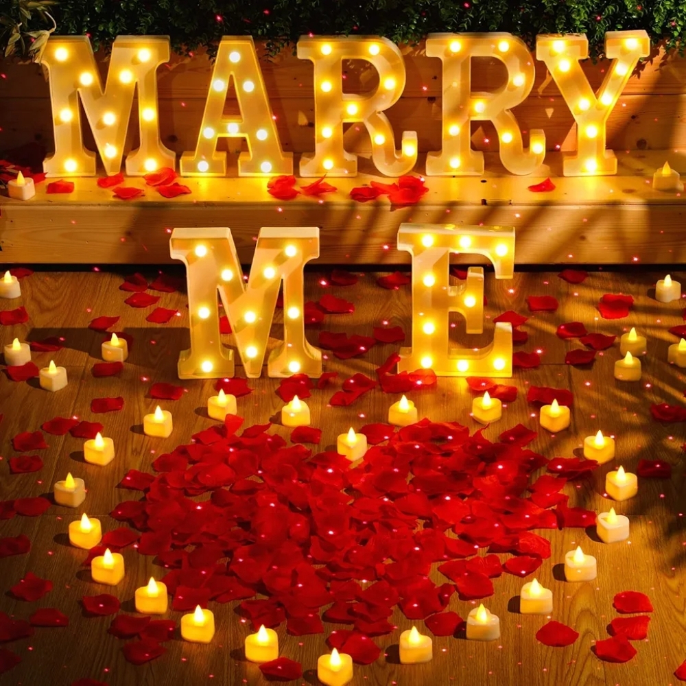 Marry Me Set of Light up Letters Proposal